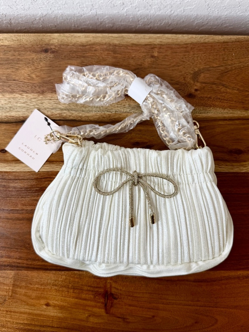 NWT LC Lauren Conrad Winter Ruffle Crossbody Bag